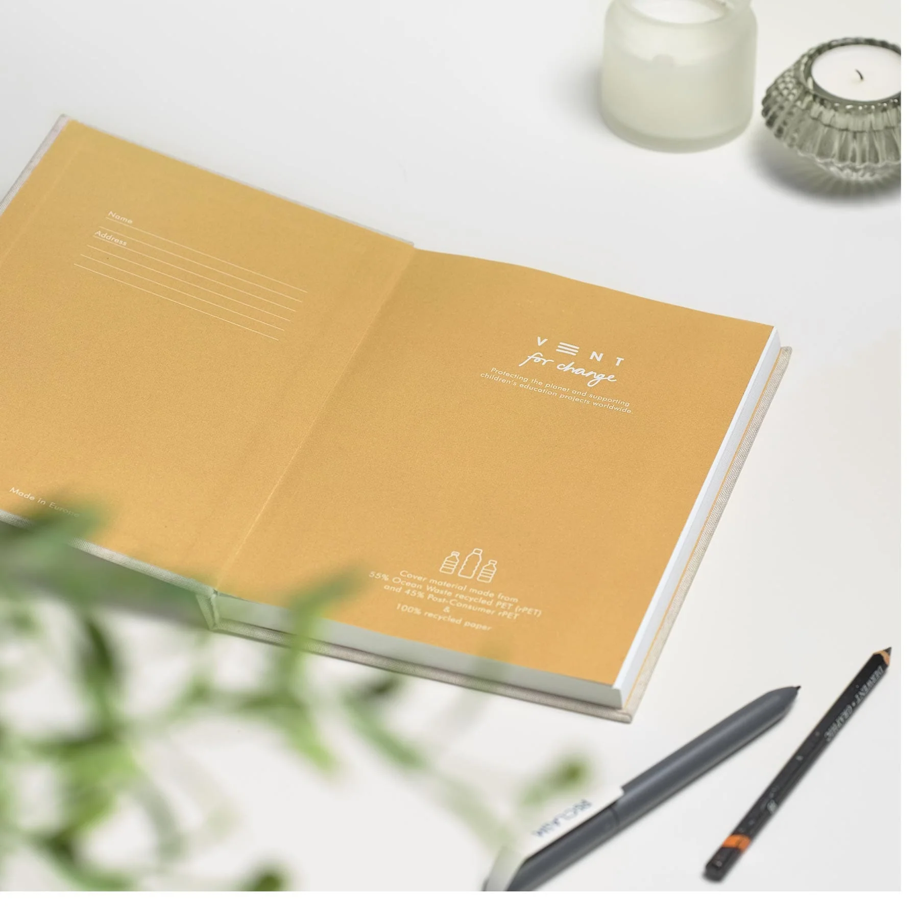 Ocean waste A5 notebook – sandy yellow - Image 4