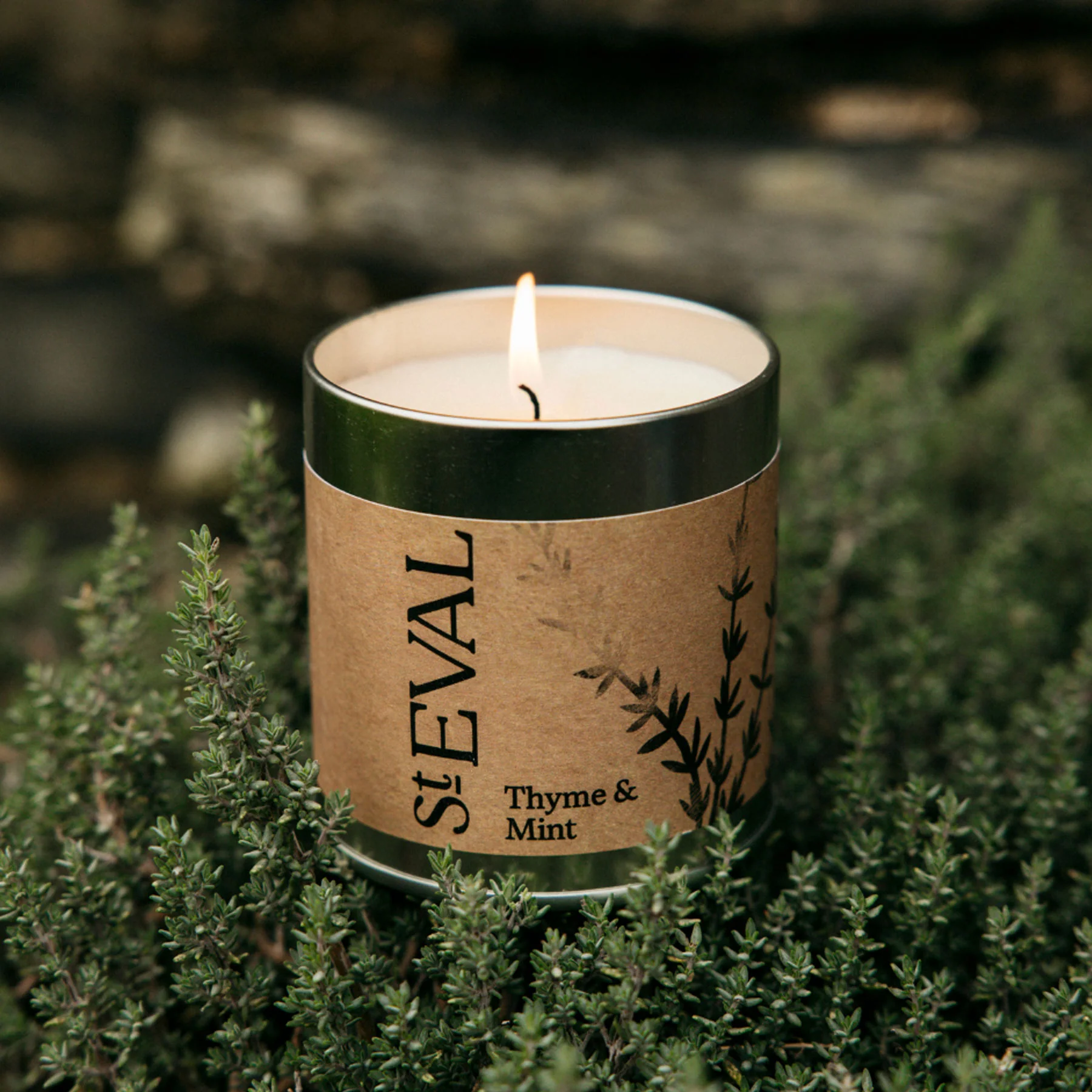 Thyme & mint scented tin candle - Image 3
